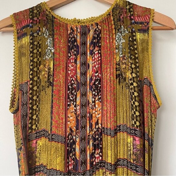 SOLD Anthropologie Citron Maxi Dress Bhanuni by Jyoti  with Tassels, Size XS - Picture 10 of 16